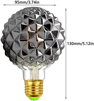 995 / 930 Edison Ukrasna svjetiljka od ananasa 4 vata Globus žarulje topla bijela 2700 926 srednje baze dimno siva staklena žarulja