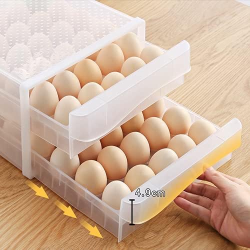 Kutija za odlaganje jaja s ladicom od 60 / 60, neovisni raspored utora, dvostruko slaganje štedi prostor, PP materijal za hranu, za