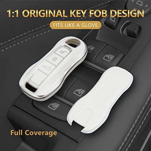 Zabavni lavie ključ fob pokrivača silikone TPU Smart Car Ključ za naslovnicu Kompatibilno za Porsche 911 Cayenne Panamera Taycan White