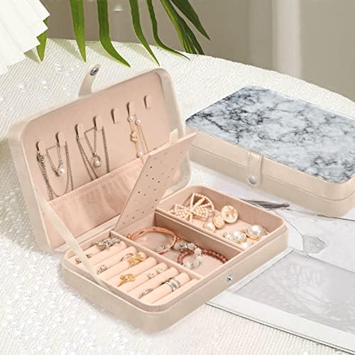 _ Bijela mramorna mala kutija za nakit organizator nakita od PU kože putna prijenosna Torbica za nakit za vjenčane poklone