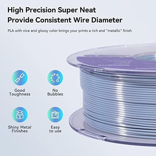 Naga Shiny Silk Pla Filament, filament visokog sjaja 3D pisača, 1kg kalem, dimenzionalna točnost +/- 0,02 mm, 1,75 mm