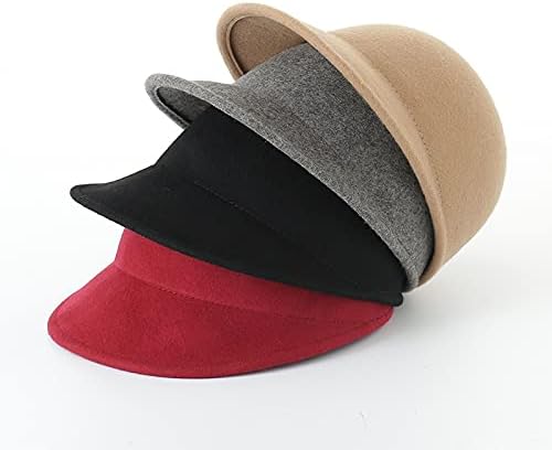 Kvalitetna zimska vunena ženska kapa muški jednostavni šešir od filca tople bejzbolske kape podesiva Crna crvena kapa kamiondžija