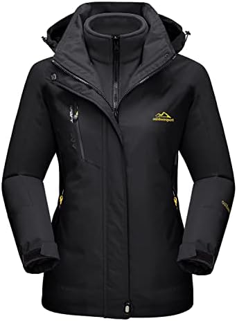 Magcomsen Ženski zimski kaputi 3-u-1 snježna jakna otporna na vodu otporna na vjetar zimska jakna parka