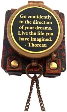 Mariyam Poklon Mart Thoreauo je samouvjereno citirao urezani nautički kompas s kožnim kožnim kožnim futrolom, brodarskim kompasom,