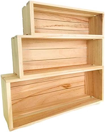3 pakiranja drvenih zanatskih kutija za kutije za gniježđenje, drvene kutije za prikaz, drvene zanatske kutije, Ukrasna drvena kutija,