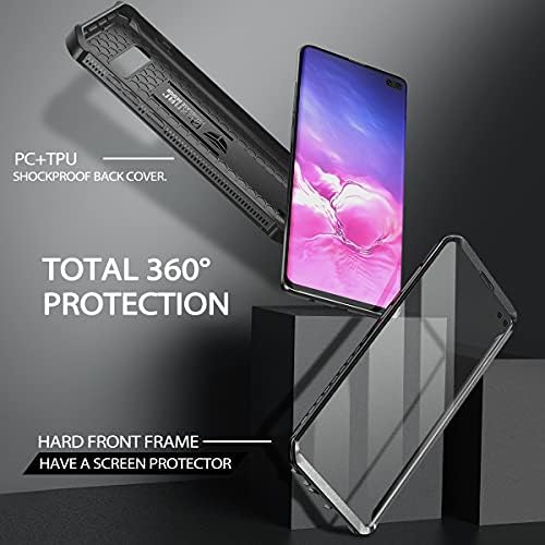 Dexnor za slučaj Samsung Galaxy S10+ Plus, [ugrađen zaštitni zaštitnik zaslona i Kickstand] Zaštitni zaštitni poklopac otporan na zaštitu
