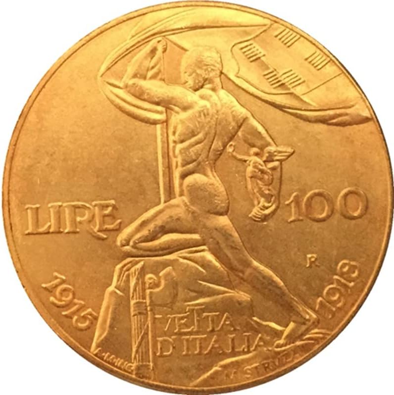 1925. talijanski novčić 100 lire čisti bakreni zlatni stanični antikni srebrni dolar zanat