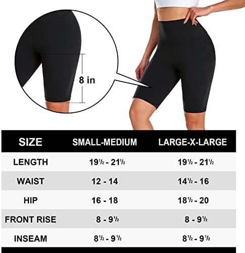 Morefeel 3 pakiranje masnih mekih biciklističkih kratkih hlača za žene - 5 /8 Visokog struka za kontrolu trbuha vježbanja joga trčanje