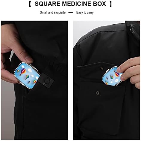 Kutija za tablete plavo nebo s kolica s kolica s kvadratnim zrakom u obliku kvadratnog oblika prijenosne tablete za tablete za tablete