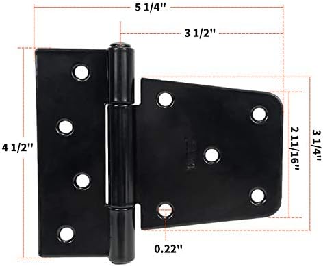 3,5 -inčni šarke s crnim vratima kvadratne šarke teške kapice šarke kovane hardver željezo za hrđanje za drvene ograde