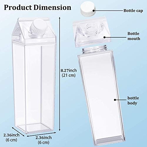 Fvebzem 500ml/17oz mliječna kartonska boca za vodu za višekratnu uporabu plastične kutije s mlijekom bpa besplatno dječji mliječni