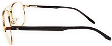Računalne naočale s metalnim zrakoplovnim lećama zlatne boje 53 mm 53331