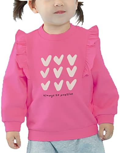 FedPop mališani za djevojčice Twishirts baby pamuk pulover srce print dugi rukavi valentinske košulje džemper vrhovi 2-7 godina