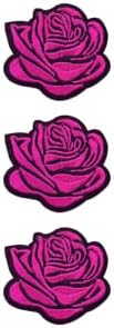 3 PCS ljubičasto ruže cvjetovi Željezni zakrpa za odjeću 2.2 '' W, vezeno željezo na flasteru za vez Applique zakrpa diy šivanje za