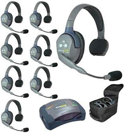 Eartec Hub8s 8-osobu Full Dupleks bežični interkom s 8 Ultralite jednih slušalica za uši