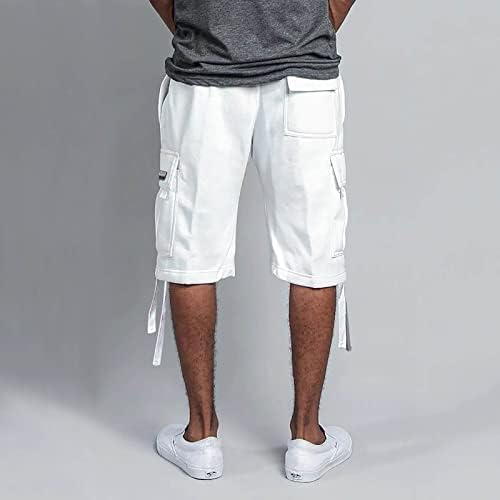 SJWCLYS muški ravni fit teretni kratke hlače, muške casual elastične teretne kratke kratke hlače opuštene vanjske više džepove kratke