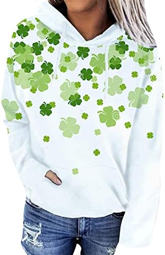 Eidefe ženske shamrock ekipe vrata dugih rukava košulja tunika gornja djetelina St Patricks Day pulover dukserica