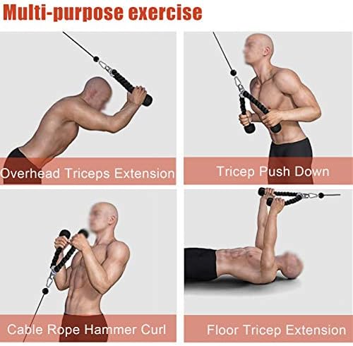 Kabel za povlačenje tricepsa, nosač kabela za triceps s karabinom i snažnim kabelom za ručku u kompletu, za fitness u teretani, kombinacije