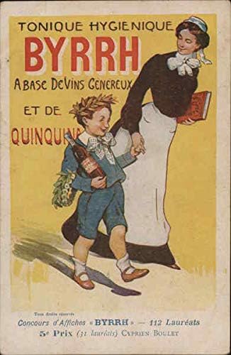 Razglednica za vintage oglašavanje: Byrrh tonski poster - guvernanta s Boy Advertising