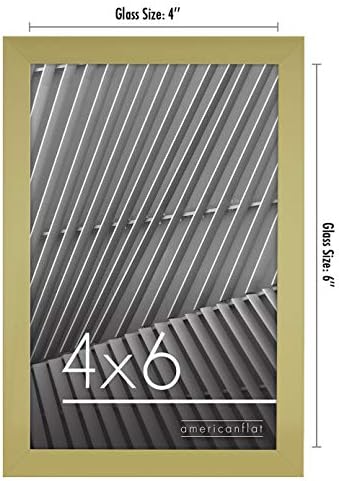 AmericanFlat 4x6 okvir za slike u zlatu - tanki granični okvir za fotografije s staklom otpornim na razbijanje - vodoravni i okomit