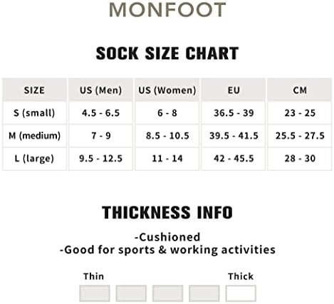 Monfoot Women i muški 4-8 pakiranih čarapa s atletskim jastukom