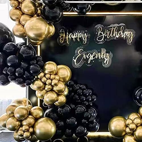 Crni i zlatni balon Garland Arch komplet, ukupno 142 PCS 18 12 10 10 5 balon za lateks za tuširanje rođendansko vjenčanje Bachelorette