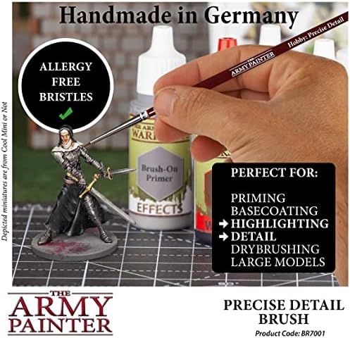Vojni slikar hobi: 3pcs precizni detalji hobi četkica set sa sintetičkim taklon kosom - fino detaljna četkica za boje, mala četkica