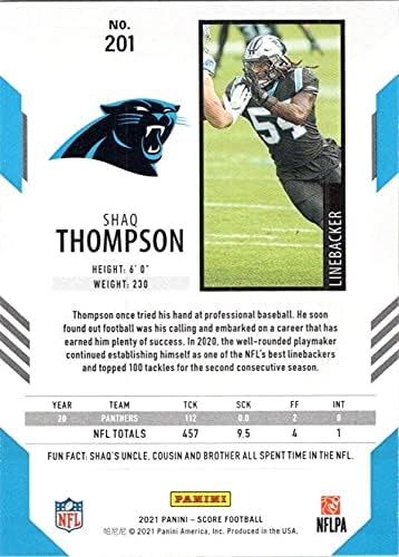 2021 rezultat 201 Shaq Thompson Carolina Panthers NFL nogometna trgovačka karta