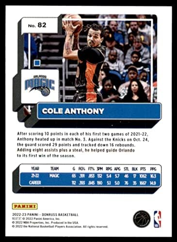 Cole Anthony 2022-23 Donruss 82 NM+ -MT+ NBA košarkaška magija
