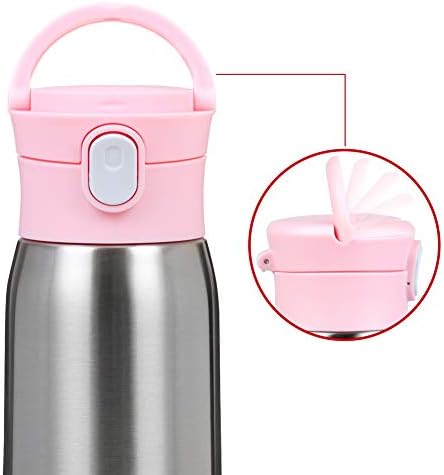 Secura vakuum izolirana boca od nehrđajućeg čelika s ručicom, 350 ml 12oz, ružičasta