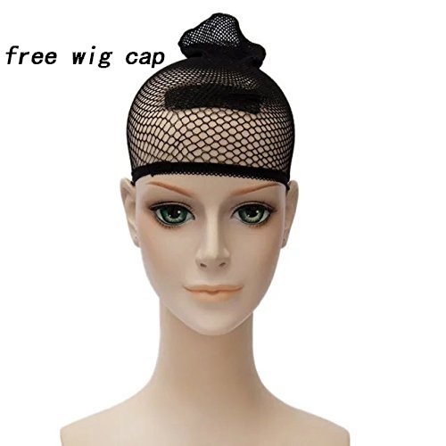 Kratka crno-bijela perika do ramena, valovita dvobojna perika za igranje s punim šiškama, ženske kostimirane perike + kapa za periku