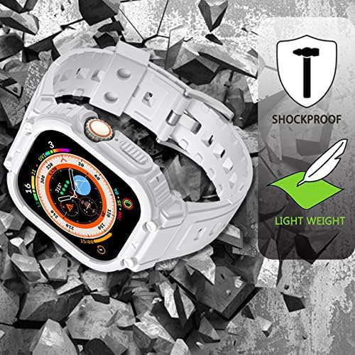 Kompatibilno za Apple Watch Band Ultra 49 mm s futrolom za odbojnike robusne meške bendove TPU Sport zaštitni zaštitni zaštitni zaštitni
