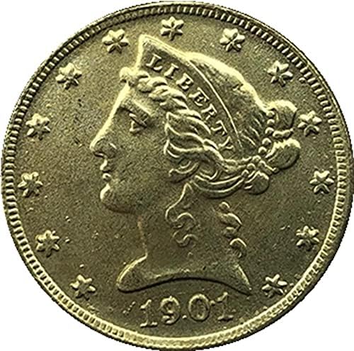 1901. American Liberty Eagle Coin Zlatna kripto valuta omiljena kovanica Replika Komemorativna kolekcionarska kolekcionarskog novčića