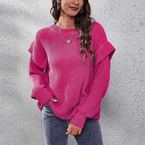 Ženski predimenzionirani džemperi Moda s ramena dugi rukavi labavi pleteni džemper Valentine