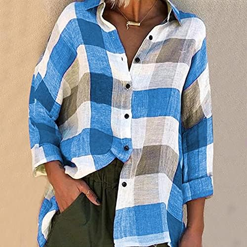 Icodod Womens Shacket jakna jeseni jakne za žene plus majice s laganim majicama lagane majice dugih rukava gumba bluze