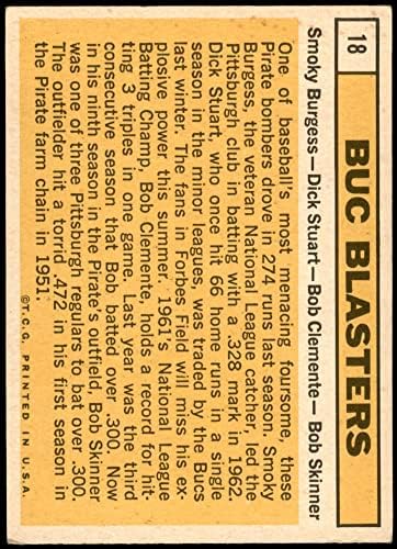 1963. Topps 18 Buc Blasters Roberto Clemente/Bob Skinner/Smoky Burgess/Dick Stuart Pittsburgh Pirates VG+ Pirates