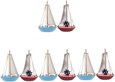 Kisangel 8 računala za plovidbu radne površine obalni stolni ukras minijaturni dekor Ured ukrasi drveni model crveni nautički zanatski