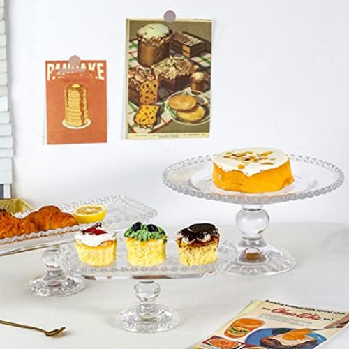 Okrugli kalup za torte stakleni stalak za torte jelo za posluživanje: kuhinja blagovaonica pladanj za kolače i grickalice 19,5 cm Držač