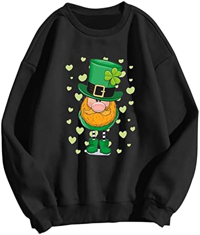 Ženski vrhovi majica posada Vrat dugi rukav 2023 Odmor Y2K tiskana bluza St. Patrick's Day Pulover Pulover džemper