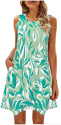 Ljetna haljina za žene 2023 cvjetna majica za plažu sarafan ležerna boemska Haljina Bez rukava s džepovima za telefon