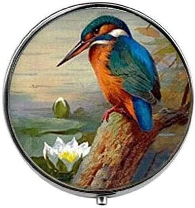 Kingfisher - Kutija za tablete za životinjsku umjetnost - Kutija s šarma