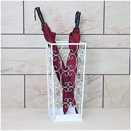 Generički jednostavni stalak za ručnike, kišobran je metalni klasični držač štapića za hodanje, zatvoreni nosač, s donjim pladnjem