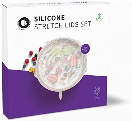 Set od 12 silikonskih rastezljivih poklopaca / poklopci za zdjelu za višekratnu upotrebu | 6 Veličina silikonskih poklopaca za pohranu