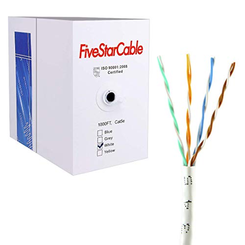 Kabel s pet zvjezdica cat5e 1000 ft 24AWG UTP 4 Twisted Pair Ethernet Lan kabelska kutija za vuču - bijela boja