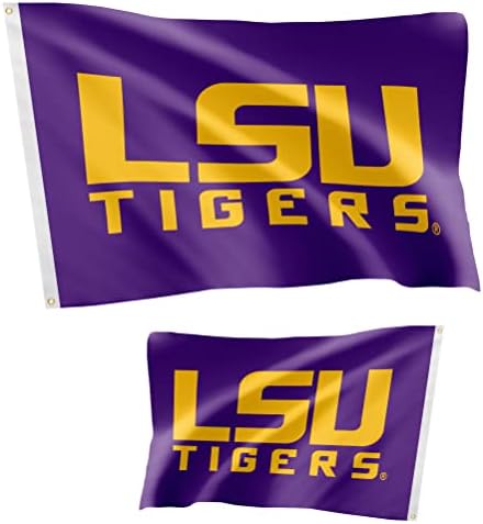 LSU zastave dvostrani tigrovi Geaux Louisiana State University Banners poliesterski zatvoreni vanjski 3x5