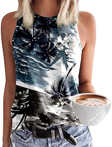 Siva tinejdžerka havajski cami tenk tropske majice cvjetne grafičke bluze majica majica bez rukava bez rukava plaža majice 2023 xxl