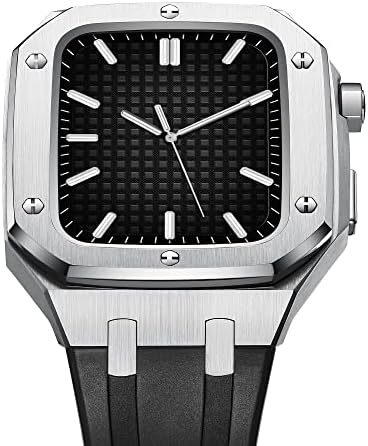 Aemall muškarci Ženski metalni metalni slučaj za IWatch Series 7/SE/6/5/4 Business Casual Style Style Watch remen Silikonski naramenik