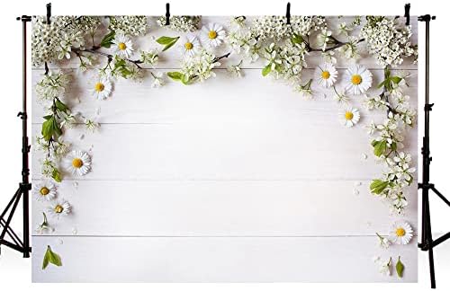 7.5.5. proljetno cvijeće pozadina za fotografiranje bijeli cvjetni svadbeni tuš za mladenke drvena zidna pozadina za dječju portretnu