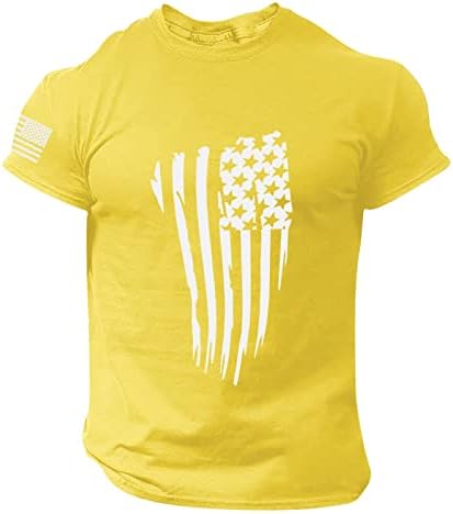 Ljetne majice za muškarce s američkom zastavom, majice za vježbanje u teretani kratkih rukava, Ležerne rastezljive Vintage domoljubne