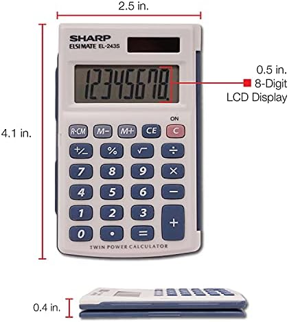 Sharp EL243SB EL-243SB kalkulator solarnog džepa 8-znamenkasti LCD